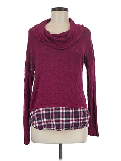 Pre-owned Angels Long Sleeve Turtleneck In Burgundy