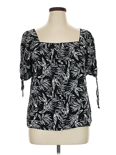 Pre-owned Angels Short Sleeve Blouse In Black