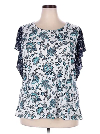 Pre-owned Angels Short Sleeve Blouse In Blue