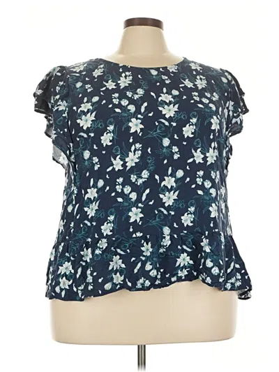 Pre-owned Angels Short Sleeve Blouse In Blue
