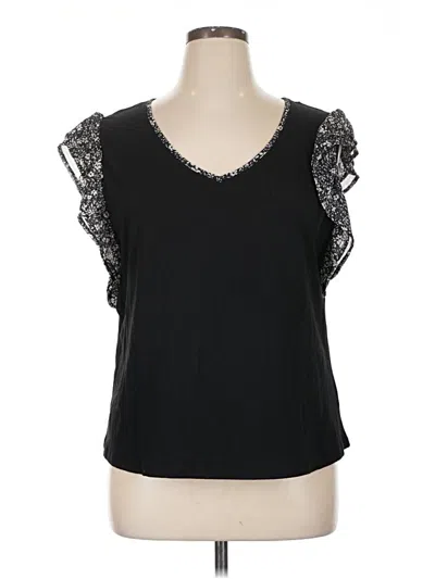 Pre-owned Angels Short Sleeve Top Black Sweetheart Neckline Tops
