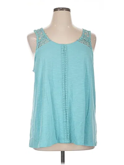 Pre-owned Angels Tank Top Teal Halter Neckline Tops