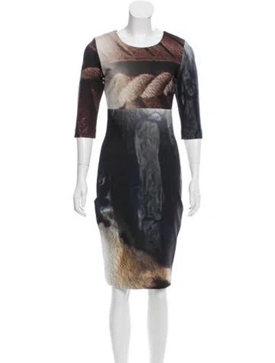 Pre-owned Angelys Balek Printed Midi Dress