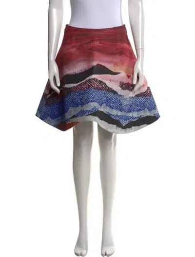 Pre-owned Angelys Balek Printed Mini Skirt In Multi