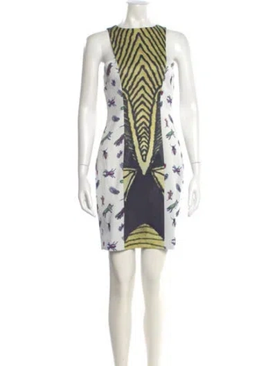 Pre-owned Angelys Balek Silk Mini Dress W/ Tags In Multi