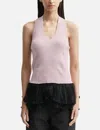 Anggae Ribbed Halter Top In Pink