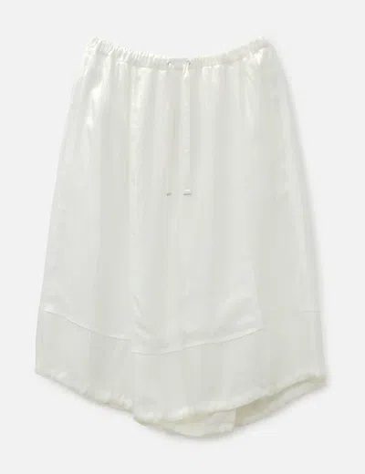 Anggae Satin Skirt Pants In White/白色/화이트/ホワイト