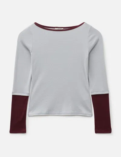 Anggae Two Tone T-shirt In Blue/蓝色/藍色/블루/ブルー