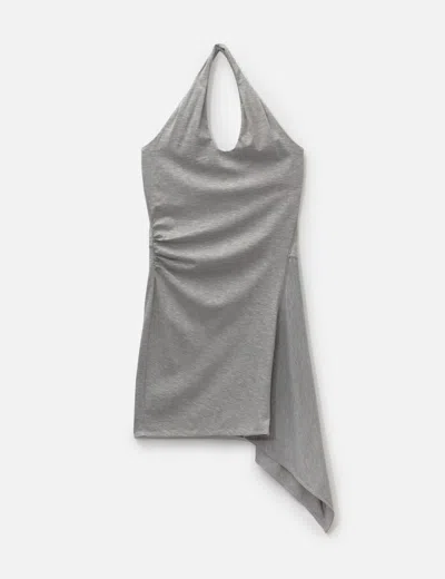 Anggae Unbalanced Halter Minidress In Grey/灰色/그레이/グレー