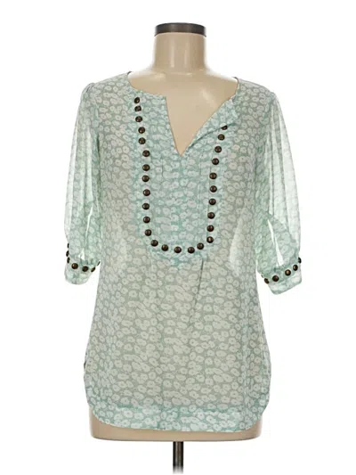 Pre-owned Angie 3/4 Sleeve Blouse In Blue