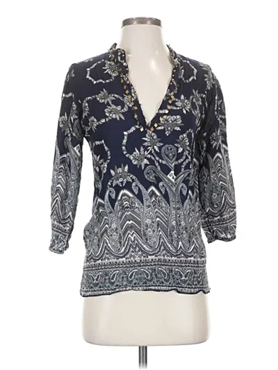 Pre-owned Angie 3/4 Sleeve Blouse In Blue