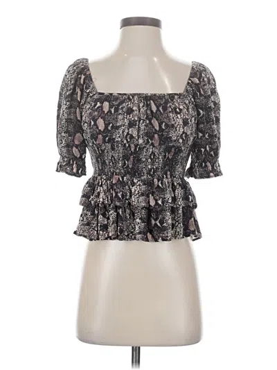 Pre-owned Angie 3/4 Sleeve Blouse In Gray
