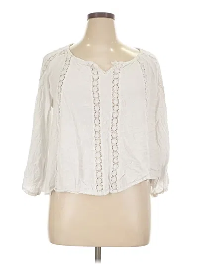 Pre-owned Angie 3/4 Sleeve Blouse In Ivory