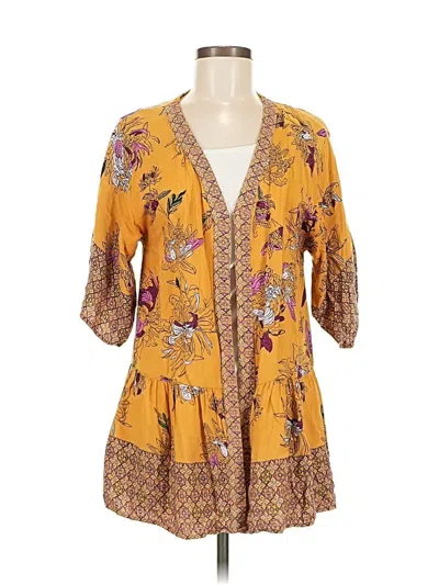 Pre-owned Angie 3/4 Sleeve Blouse In Yellow