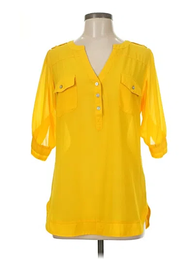 Pre-owned Angie 3/4 Sleeve Blouse In Yellow