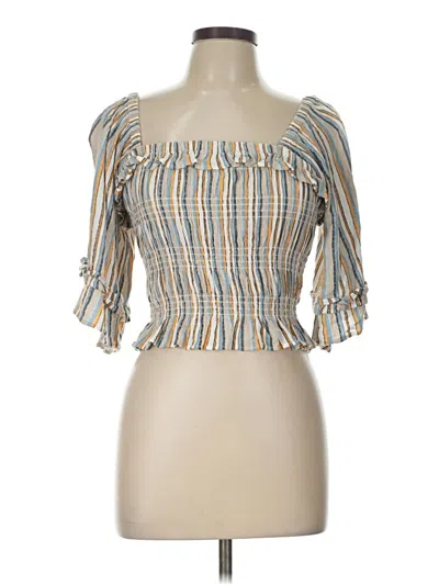 Pre-owned Angie 3/4 Sleeve Blouse In Yellow