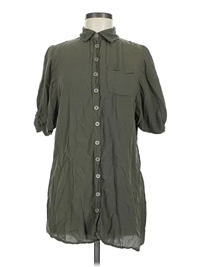 Pre-owned Angie 3/4 Sleeve Button Down Shirt In Green