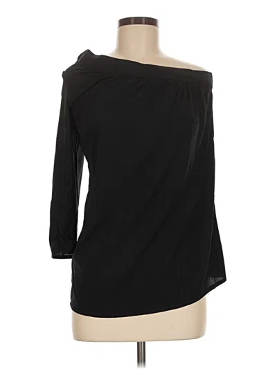 Pre-owned Angie 3/4 Sleeve Top Black One Shoulder Neckline Tops