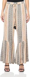 Angie Artsy Flare Ruffle Pant In Navy / Blue-grey / Cream In Multi