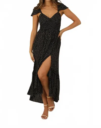 Angie Cadence V-neck Midi Dress In Black