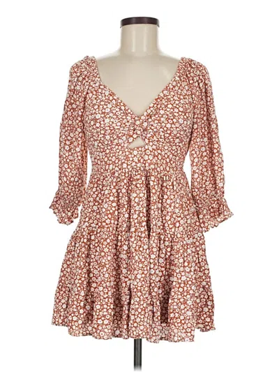 Pre-owned Angie Casual Dress In Brown