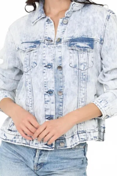 Angie Classic Cropped Jacket In Dark Denim In Blue