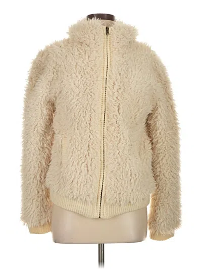Pre-owned Angie Faux Fur Jacket In Ivory