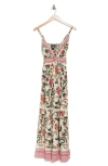 ANGIE ANGIE FLORAL TIERED TWIST FRONT MAXI DRESS