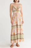 ANGIE ANGIE FLORAL TWIST FRONT MAXI DRESS