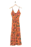 ANGIE FLORAL TWIST FRONT MAXI DRESS