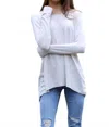 ANGIE FLORENCE SOFT BRUSHED TUNIC TOP IN LIGHT GRAY