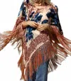 Angie Ivory & Velvet Tassel Shawl In Multicolor In Multi