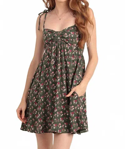 Angie Jocie Mini Dress In Black In Green