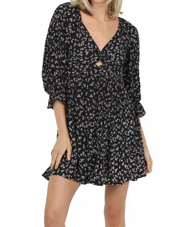 Angie Just Go With It Floral Mini Dress In Black In Multi