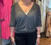 Angie Knit V Neck Cardigan In Gray In Gray
