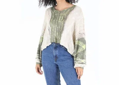 Angie Knitted Cropped Sweater In Olive In Green