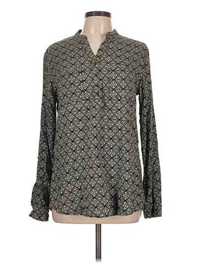 Pre-owned Angie Long Sleeve Blouse In Gray