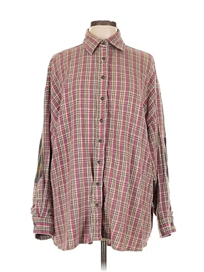 Pre-owned Angie Long Sleeve Button Down Shirt In Burgundy