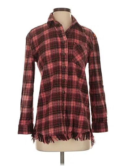 Pre-owned Angie Long Sleeve Button Down Shirt In Purple