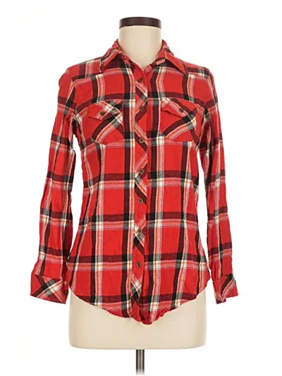 Pre-owned Angie Long Sleeve Button Down Shirt In Red