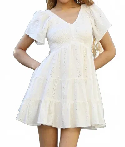 Angie Maisie Mini Dress In White In Multi