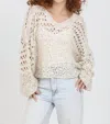 Angie Open Knit Pullover In Ivory In Neutral