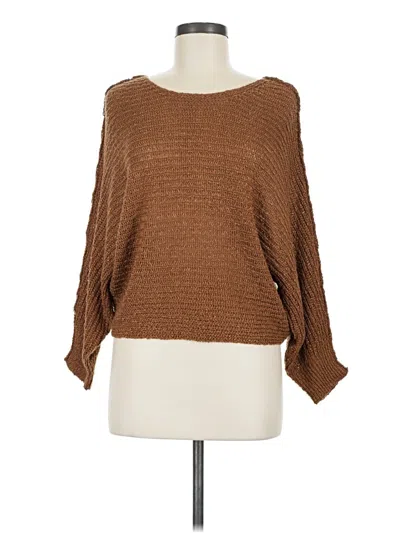 Pre-owned Angie Poncho In Brown