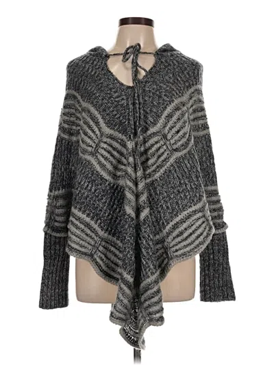 Pre-owned Angie Poncho In Gray