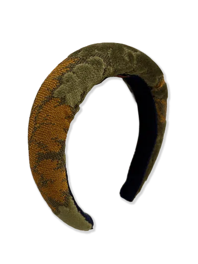 Angie Power Women's Headband - Venetian Brocade - Green In Multi