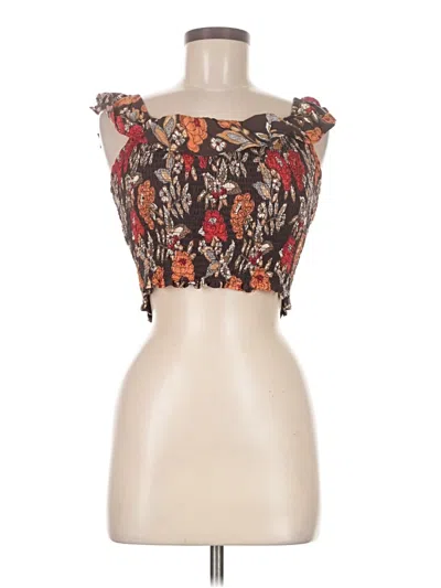 Pre-owned Angie Sleeveless Blouse In Brown