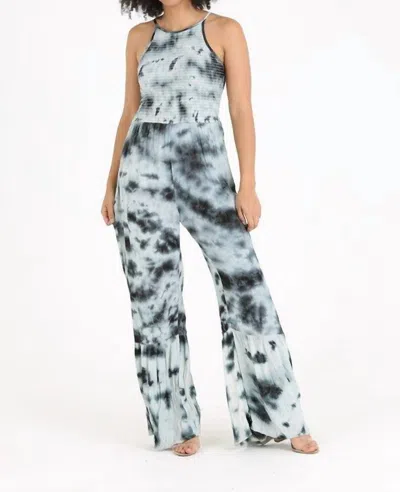 Angie Smocked Tie Dye Jumper In White In Multi