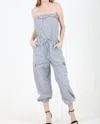 Angie Strapless Jumpsuit In Blue In Blue