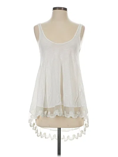 Pre-owned Angie Tank Top Ivory Halter Neckline Tops In White