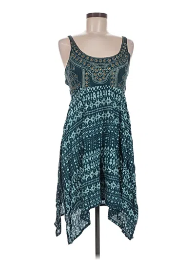 Pre-owned Angie Tank Top Teal Square Neckline Tops